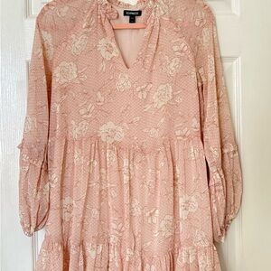 Express Long Sleeve Pink Floral Dress